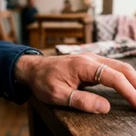 man-wearing-multiple-rings-on-his-hand